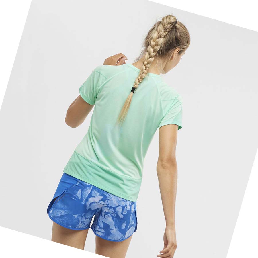 Camiseta Salomon CROSS RUN Mujer Verdes | MX 2541KOR